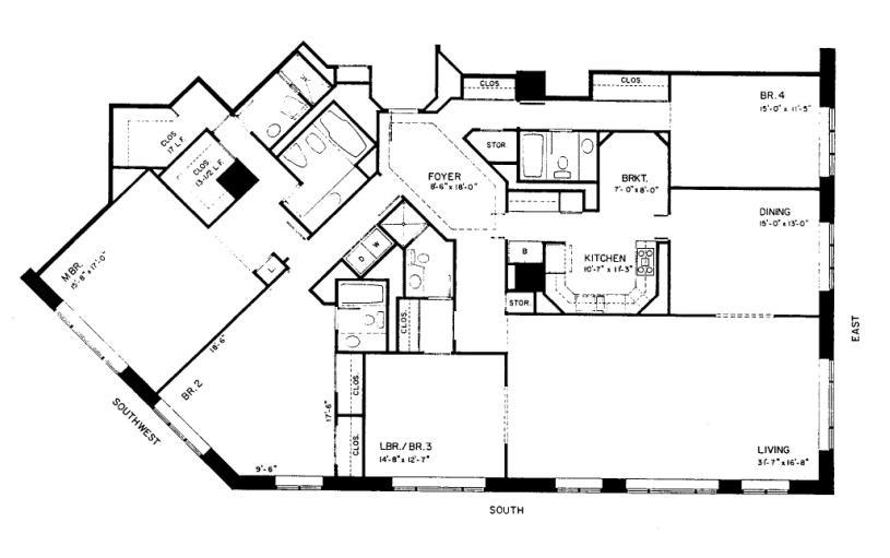 950 N Michigan Floorplan - A4 Tier